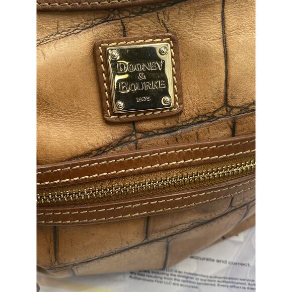 Dooney & Bourke Authenticated Cognac Croc Embossed Hobo Bayou vintage Handbag - Picture 5 of 11